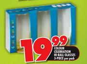Colour Celebration Hi-Ball Glasses-3 Piece Per Pack