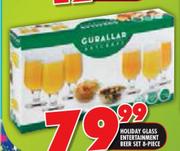 Holiday Glass Entertainment Beer Set-8 Piece 