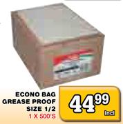 Econo Bag Grease Proof Size 1/2-500's