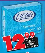 Lil-Lets Tampons Regular-10's Per Pack