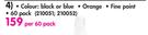 Bic Pens (Colour Black, Blue, Orange)-Per 60 Pack