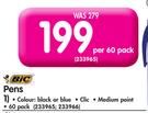 Bic Pens(Colour Black, Blur)-Per 60 Pack