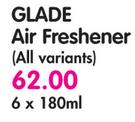 Glade Air Freshener(All variants)-6x180ml