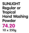 Sunlight Regular Or Tropical Hand Washing Powder-10x250g