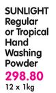 Sunlight Regular Or Tropical Hand Washing Powder-12x1kg