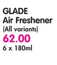 Glade Air Freshener(All Variants)-6x180ml
