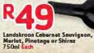 Landskroon Cabernet Sauvignon, Merlot, Pinetage Or Shiraz-750Ml Each