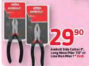 Ambolt Side Cutter 8" Long Nose Plier 7/8" Or Line Man Plier 7"-Each