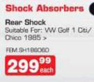 Femo Shock Absorbers Rear Shock Suitable For:VW Golf 1 Citi/Chico 1985-Each