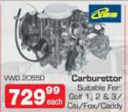 Carburettor Suitable For:Golf 1,2 & 3/Citi/Fox/Caddy-Each