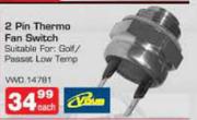 2 Pin Thermo Fan Switch Suitable For:Golf/Passat Low Temp-Each