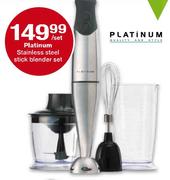 Platinum Stainless Steel Stick Blender Set