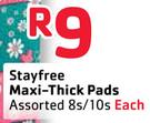 Stayfree Maxi-Thick Pads Assorted-8/10's