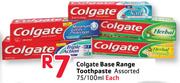 Colgate Base Range Toothpaste Assorted-75/100Ml Each
