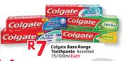Colgate Base Range Toothpaste Assorted-75/100ml Each