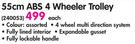 Tosca 55cm ABS 4 Wheeler Trolley-Each