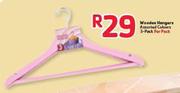 Wooden Hangers Assorted Colours 3-Pack-Per Pack