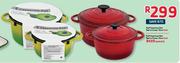 PnP Cast Iron Pot Red Or Green 24cm-Each