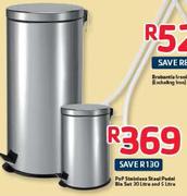 Pnp Stainless Steel Pedal Bin Set-30Ltr/5Ltr Each