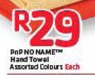 PnP No Name Hand Towel Each