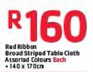 Red Ribben Broad Stripped Table Cloth-140x170cm Each