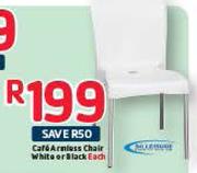 Cafe Armless Chair White Or Black Each