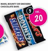 Mars,Bounty Or Snickers Chocolate Bars-5's