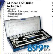 24 Piece 1/2" Drive Socket Set WMSS174