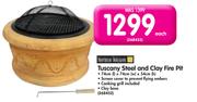 Tuscany Steel And Clay Fire Pit 74x74x54cm