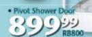 Splashworks White Pivot Shower Door-Each