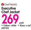 Chef Works White Executive Chef Jacket Sizes:s-xxl-Each