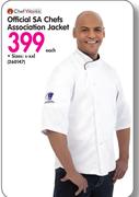 Chef Works Official SA Chefs Association Jacket Sizes:s-xxl-Each