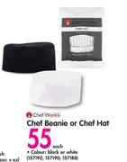 Chef Works Chef Beanie Or Chef Hat Black Or White-Each