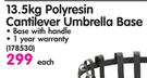 Terrace Leisure 13.5kg Polyresin Cantilever Umbrella Base-Each