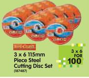 115mm Piece Steel Cutting Disc Set-3x6's Pack