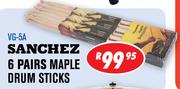 Sanchez 6 Pairs Maple Drum Sticks VG-5A