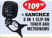 Sanchez 2-In-1 Clip-On Tuner & Metronome A4