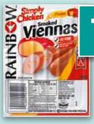 Rainbow Simply Chicken Viennas-500g