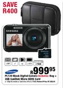 Samsung PL120 Black Digital Camera Includes: Bag + 2GB SanDisk Micro SDHC Card