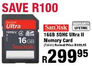 SanDisk SDHC Ultra II Memory Card-16GB