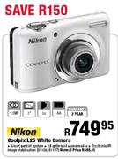 Nikon Coolpix L25 White Camera