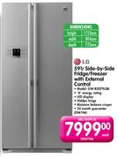 LG Side-By-Side Fridge/Freezer with External Control(Model:GW-B207FLQK)-591L Each