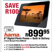 Hama 8" Digital Photo Frame + Built in Battery