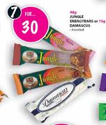 Jungle Energybars 48g or Damascus 75g Assorted-7's