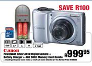 Canon Powershot Silver A810 Digital Camera + Battery Charger + 4GB SDHC Memory Card Bundle