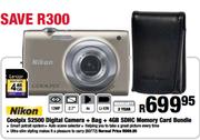 Nikon Coolpix S2500 Digital Camera + Bag + 4GB SDHC Memory Card Bundle