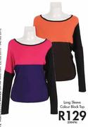 Long Sleeve Colour Block Top