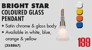 Bright Star Coloured Glass Pendant
