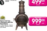 Camp Master Roma Cast Iron Chimenea With Fire Bowl Stand-38x86cm