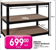 Geelong 3 Shelve Workbench-300kg